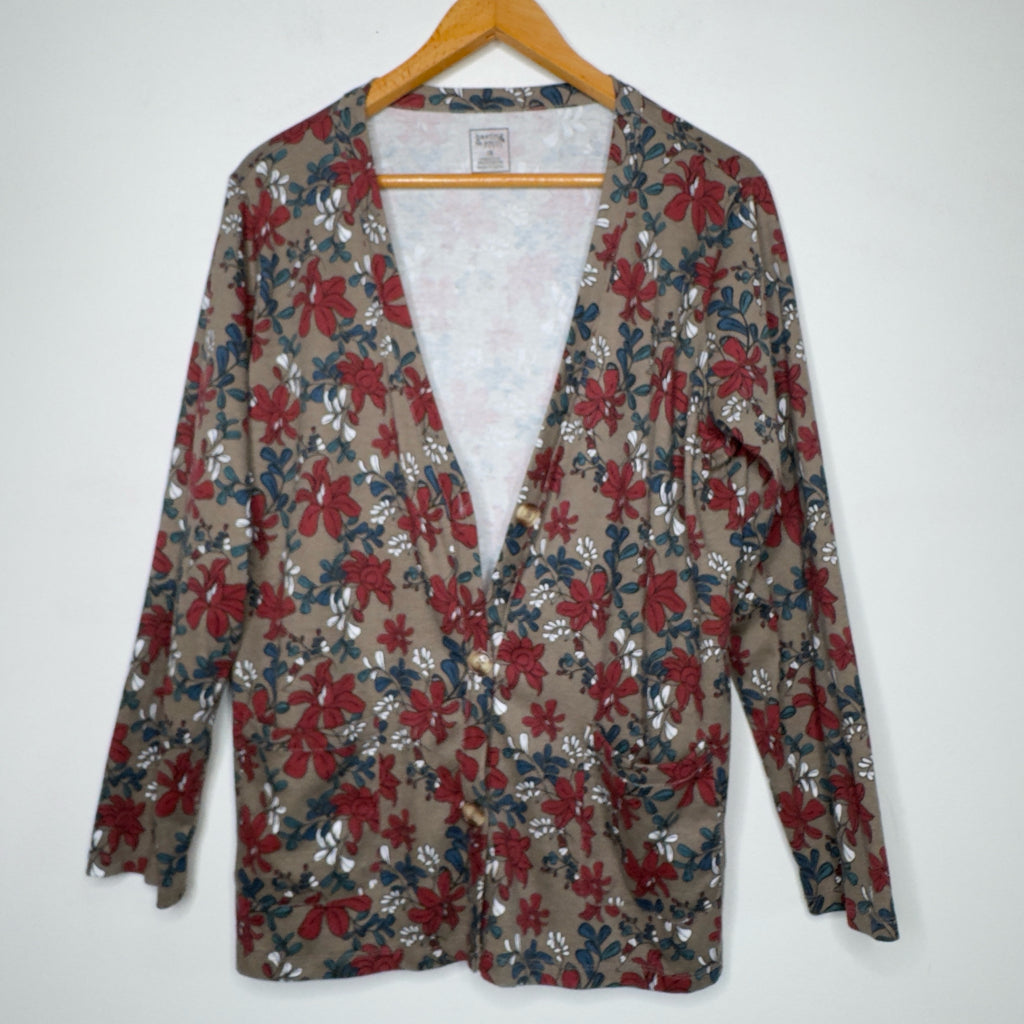 Hasting & Smith Floral Print Cardigan - Size 1X
