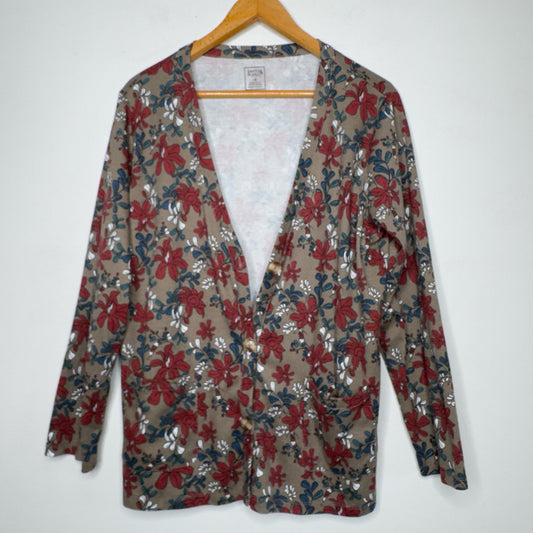 Hasting & Smith Floral Print Cardigan - Size 1X