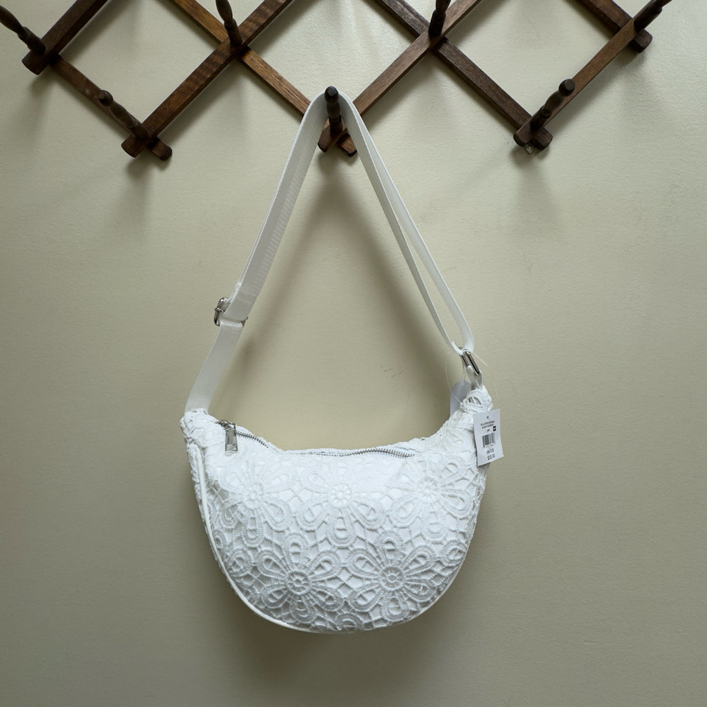 Crochet Lace Overlay Handbag