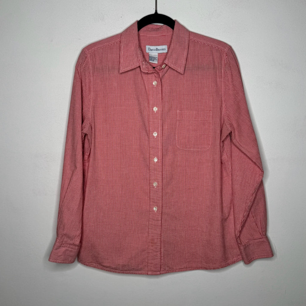 Men's David Brooks Seersucker Checked Button Up Shirt - Size Small