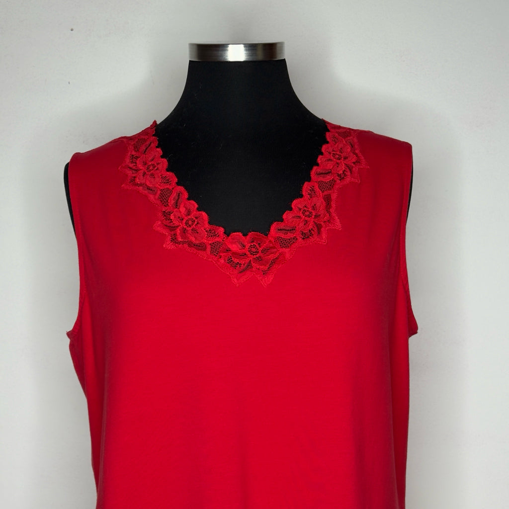 Coldwater Creek Lace Trim Tank Top - Size Large (14)