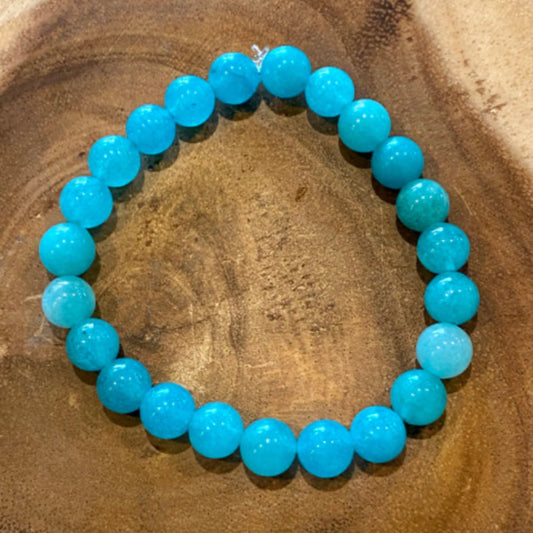 Inga Ann's Teal Dyed Agate Beaded Bracelet