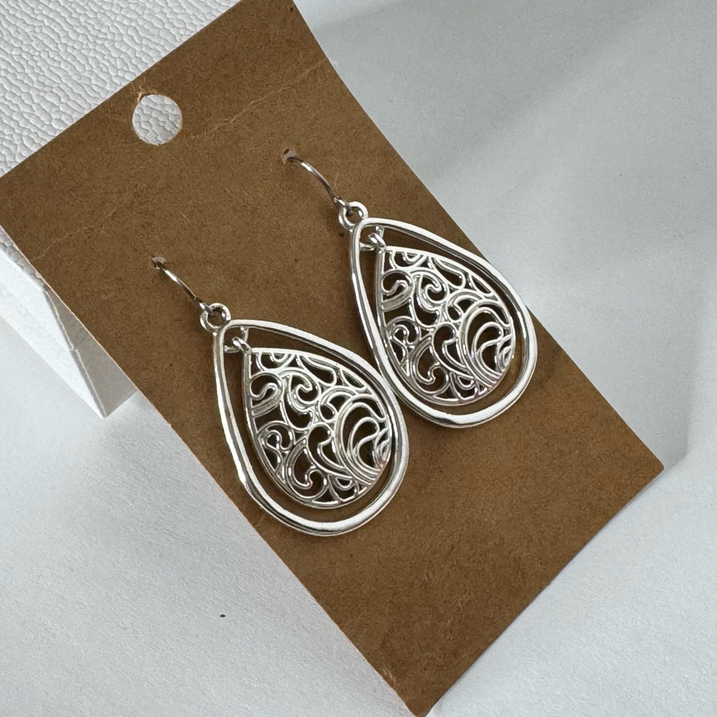 Liz Claiborne Lacy Filigree Teardrop Earrings