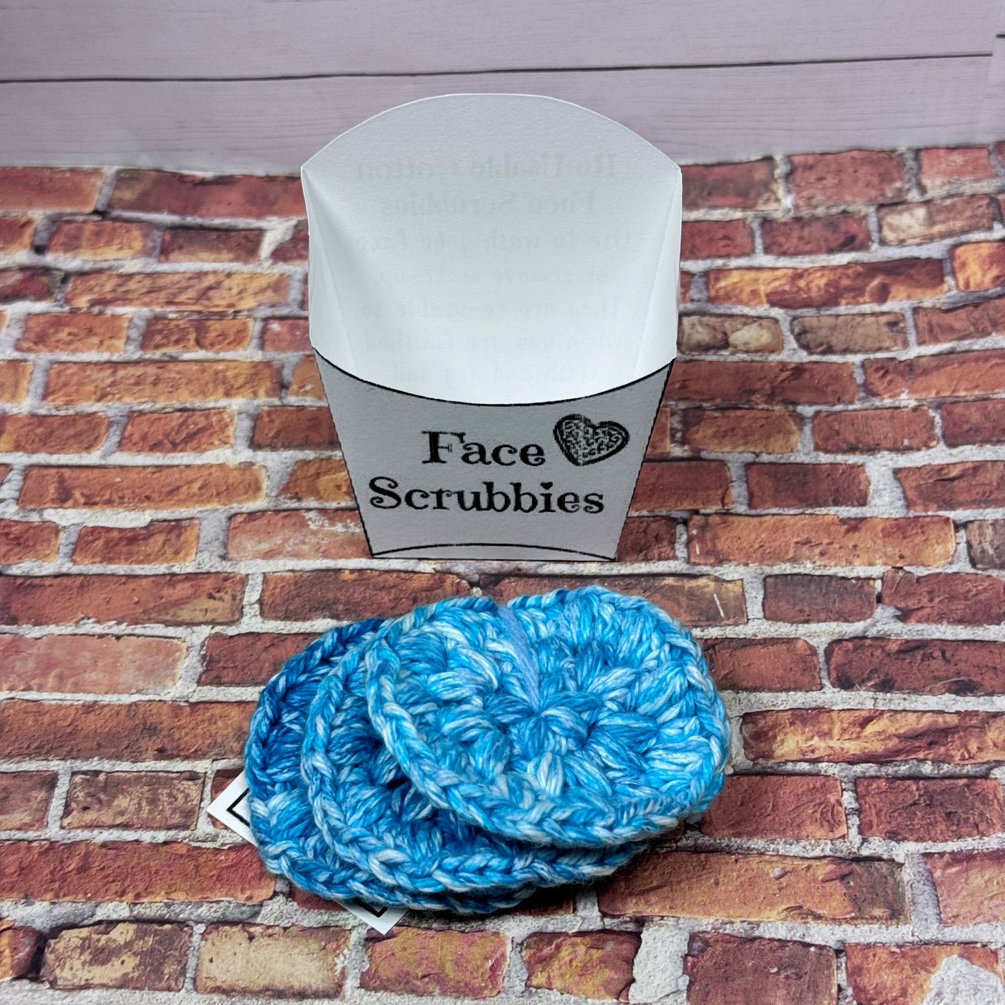 3 Face Scrubbies - Turquoise/White