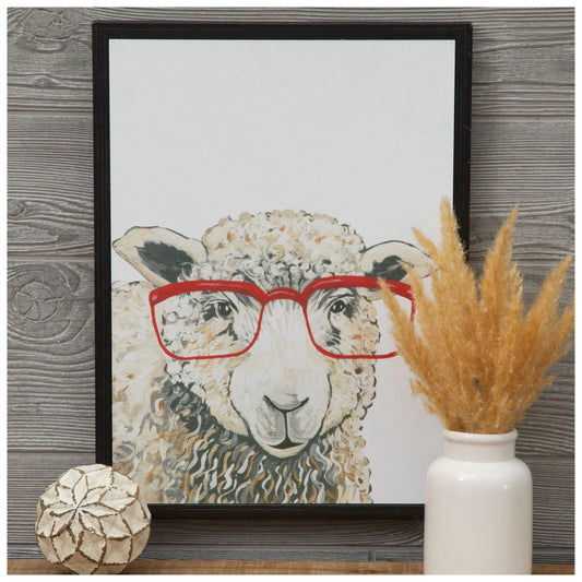 Sheep With Glasses Framed Wall Art