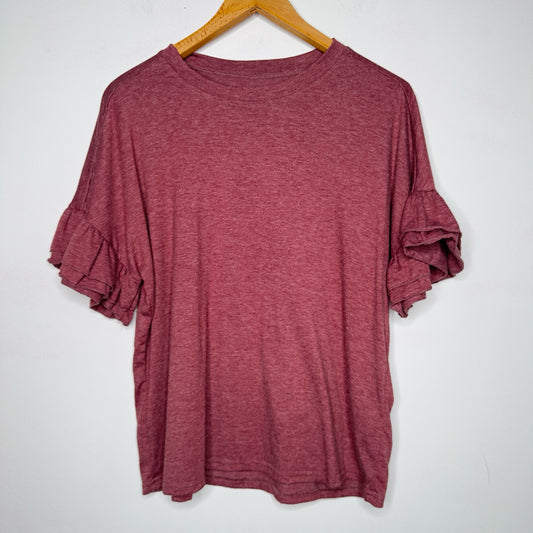 Ruffle Sleeve Tee - Size XL