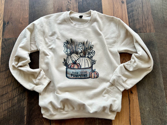 Hand Picked Farm Fresh Pumpkins Graphic Sweatshirt - Size Small