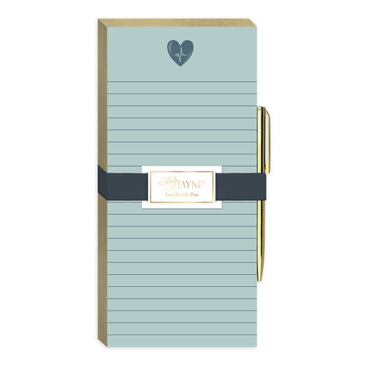 Heart Magnetic List Pad With Pen