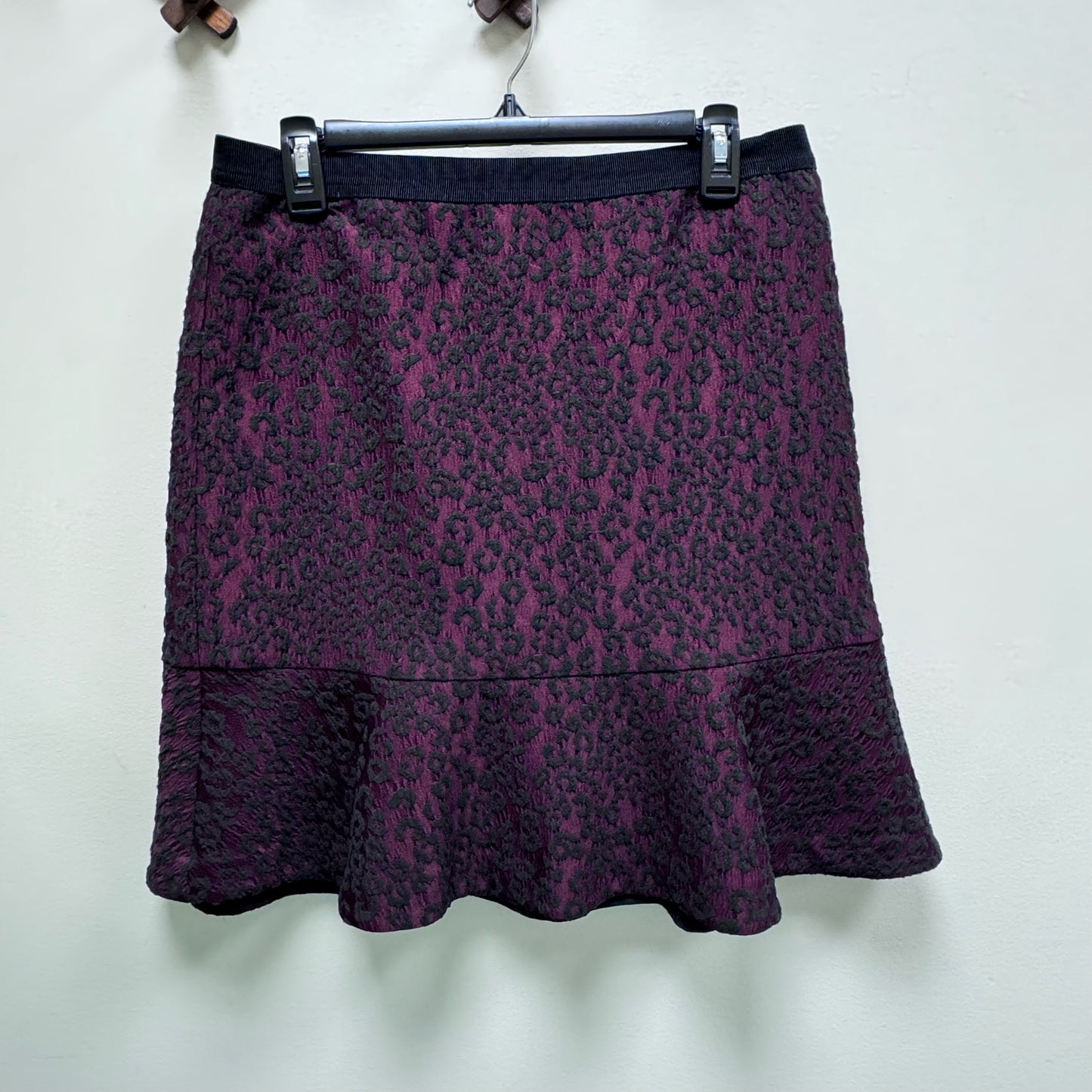 Ann Taylor Leopard Jacquard Flounce Skirt - Size 8