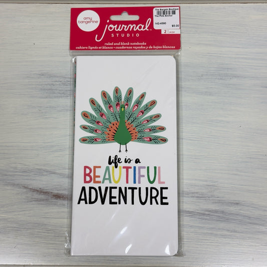 Life Is A Beautiful Adventure Peacock Journal Set of 2