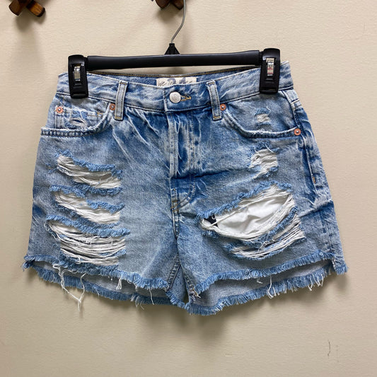 FREE PEOPLE We The Free - Maggie Light Stone Distressed Denim Shorts - Size 24
