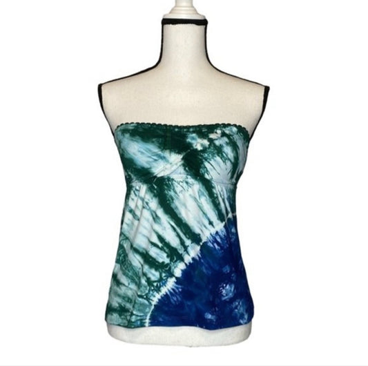 Lucky Brand Tie-Dyed Strapless Tankini - Size Small