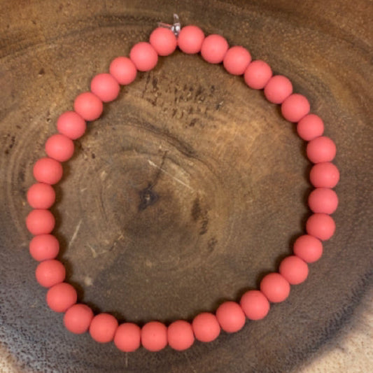 Inga Ann's Matte Orange Beaded Bracelet - 6mm Beads