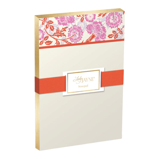 Cream Floral Wide Notepad