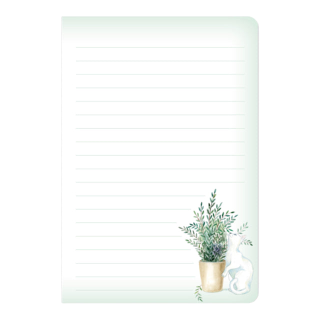Houseplant White Cat Softcover Notebook