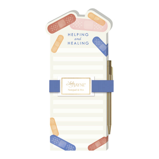 Helping And Healing Nurse Bandages Die-Cut Notepad w/Pen