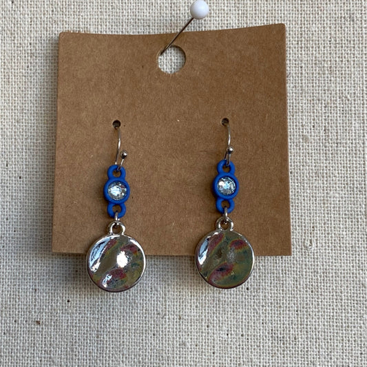 Blue & Silver Dangle Earrings