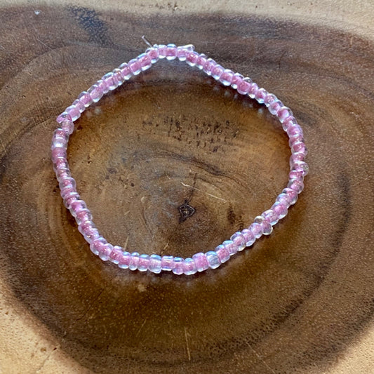Inga Ann's Beaded Bracelet - Clear Pink