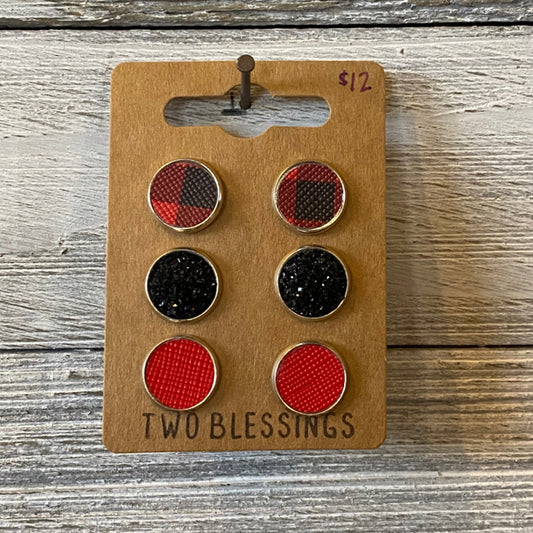 Two Blessings Earrings - 3pk
