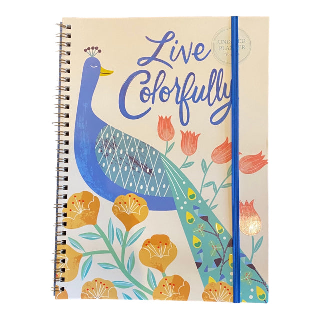 Live Colorfully Peacock Undated Planner