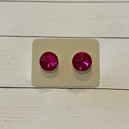 Pink Crystal Post Earrings