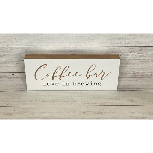 Coffee Bar Love Is Brewing Box Sign