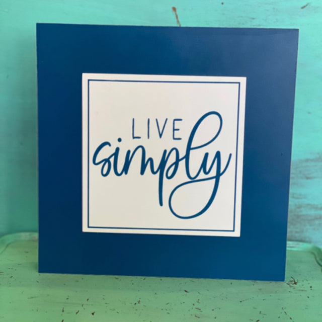 Live Simply Box Sign