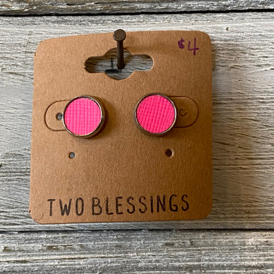 Two Blessings Earrings - Hot Pink