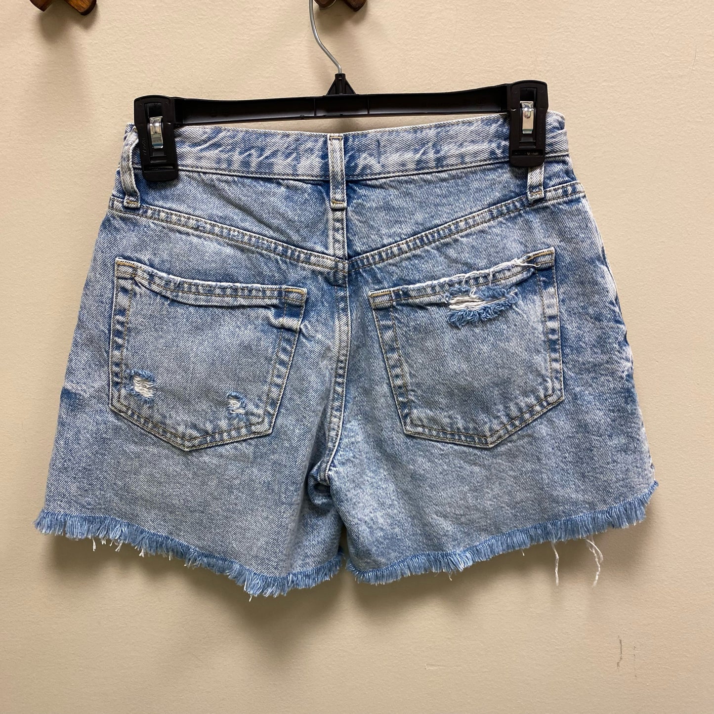 FREE PEOPLE We The Free - Maggie Light Stone Distressed Denim Shorts - Size 24