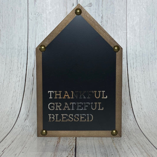 Thankful Grateful Blessed Box Sign