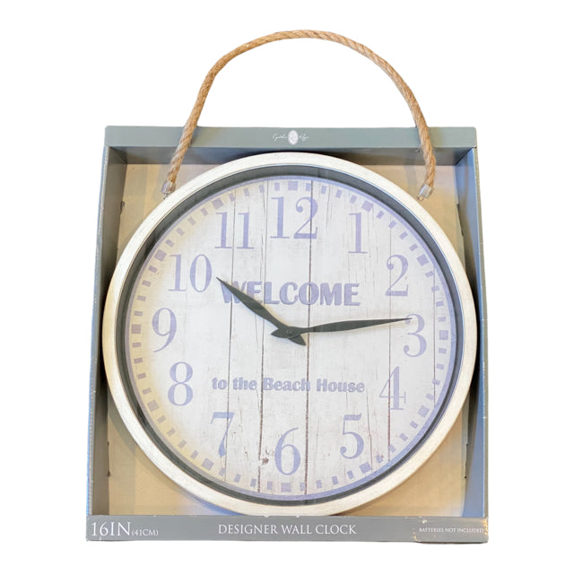Welcome to the Beach House Wall Clock