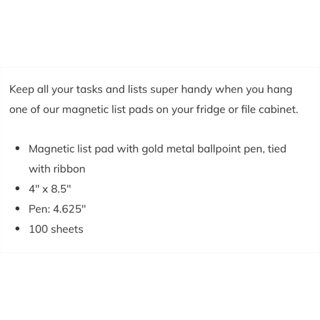 Mom Magnetic List Pad With Pen