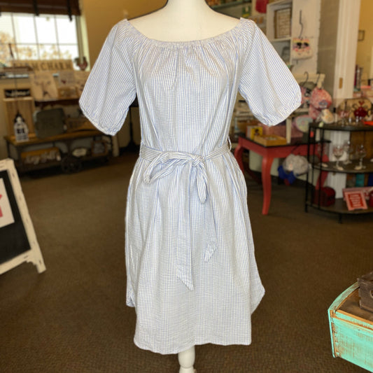 Ella Mara Seersucker Dress w/Pockets - Size Large