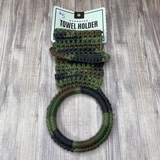 Handmade Towel Holder - Green Camo