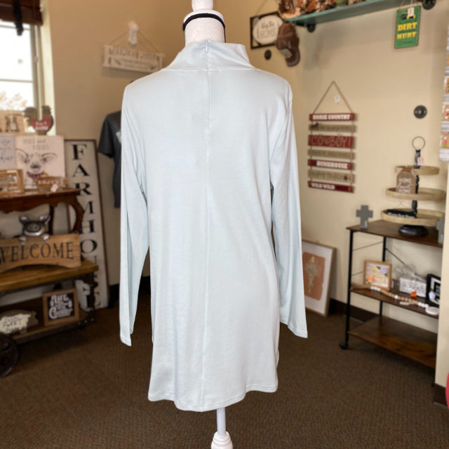 Chico's Pima Cotton Mock Neck Tunic Top - Size Large
