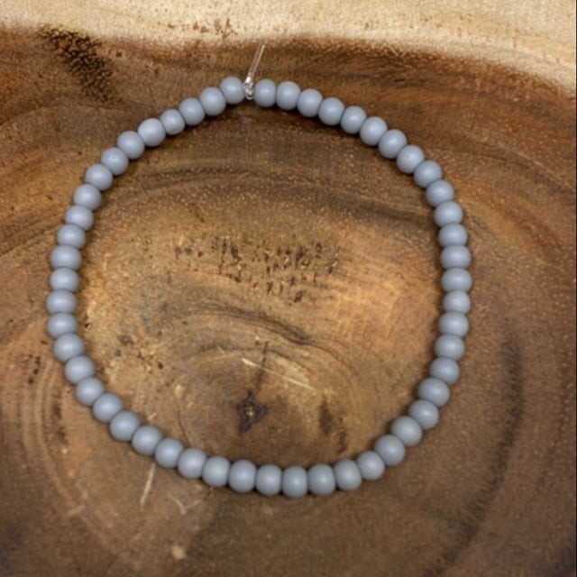 Inga Ann's Matte Gray Beaded Bracelet - 4mm Beads