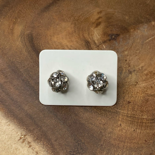 Rhinestone Cluster Ball Earrings