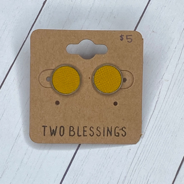 Two Blessings - Mustard Yellow Earrings