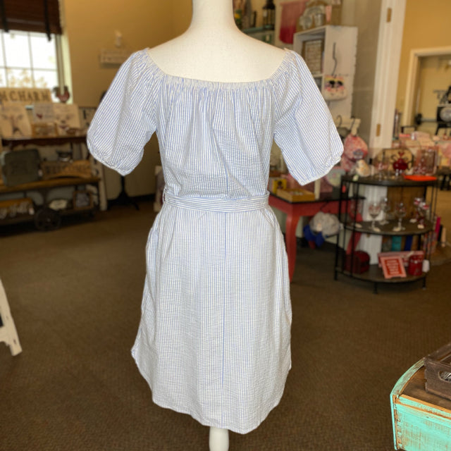 Ella Mara Seersucker Dress w/Pockets - Size Large