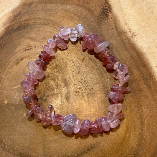 Inga Ann's Strawberry Quartz Beaded Bracelet