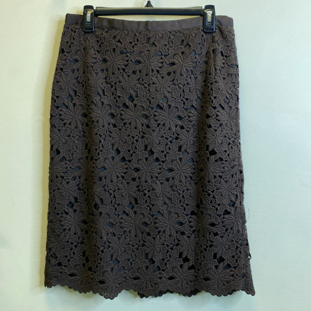 Talbots Brown Lace Scalloped Pencil Skirt - Size 8
