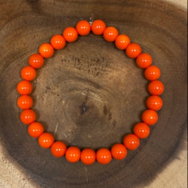 Inga Ann's Orange Glass Beaded Bracelet