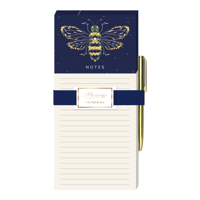 Garden Bee Magnetic List Pad With Pen