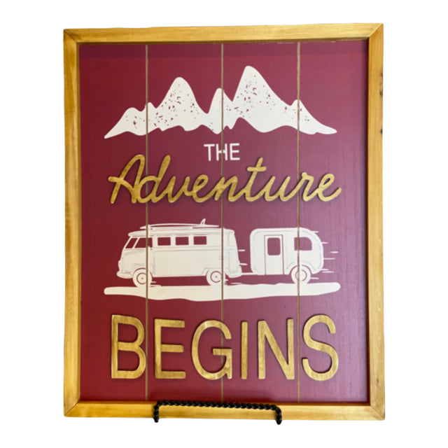 The Adventure Begins Sign