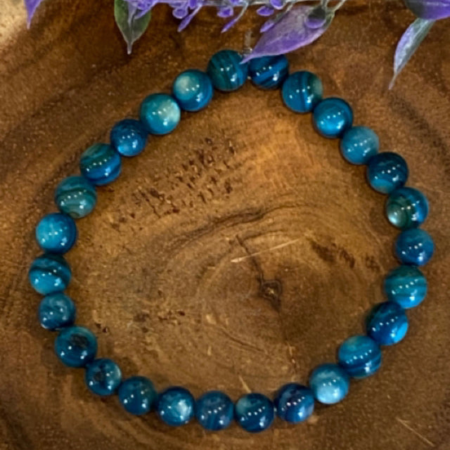Inga Ann's Beaded Bracelet - Blue Rivershell