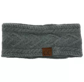C.C. Chain Pattern Wool Adult Headwrap - Sage Blue
