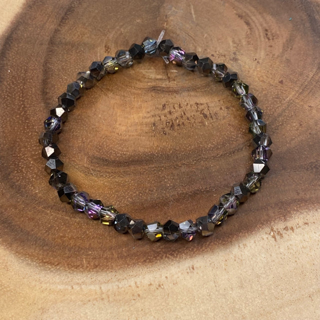 Inga Ann's Beaded Bracelet - Plated Hematite Fauceted