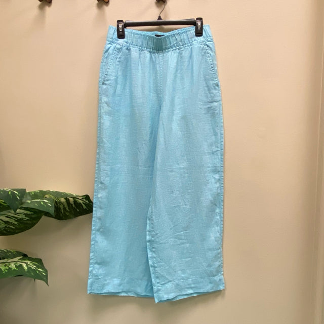 Tahari Linen Cropped Pull-On Pants - Size Medium