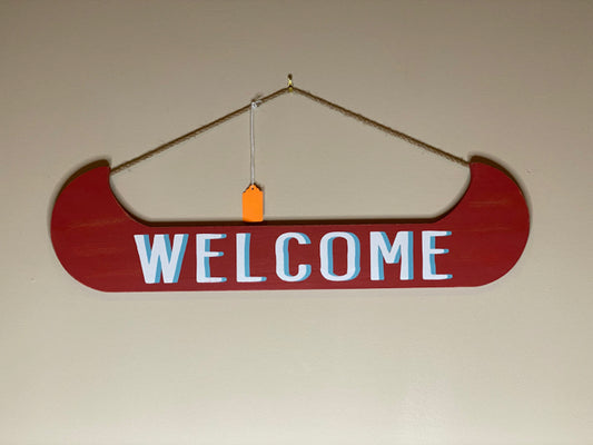Welcome Canoe Hanging Sign
