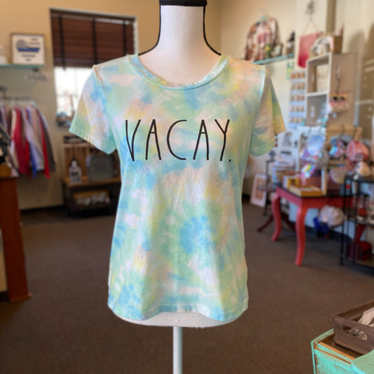 Rae Dunn Vacay Tie-Dyed Tee - Size Small